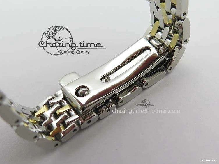 0503 OnTrend De Ville 27mm SS YG Ladies MK 1:1 Best Edition White MOP Dial Diamond Markers On SS Bracelet Ronda Quartz 8187